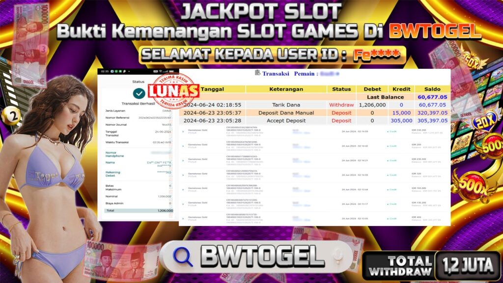 BUKTI JACKPOT SLOT GEMSTONES GOLD TERPERCAYA DI INDONESIA TGL 24-06-2024