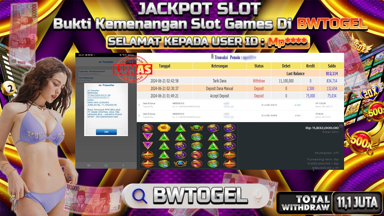 BUKTI JACKPOT SLOT GATES OF OLYMPUS TERPERCAYA DI INDONESIA TGL 21-06-2024