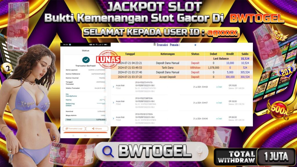 BUKTI JACKPOT SLOT ANUBISH WRATH TERPERCAYA DI INDONESIA TGL 21-07-2024