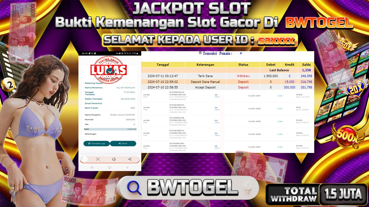 BUKTI JACKPOT SLOT LUCKY NEKO TERPERCAYA DI INDONESIA TGL 11-07-2024