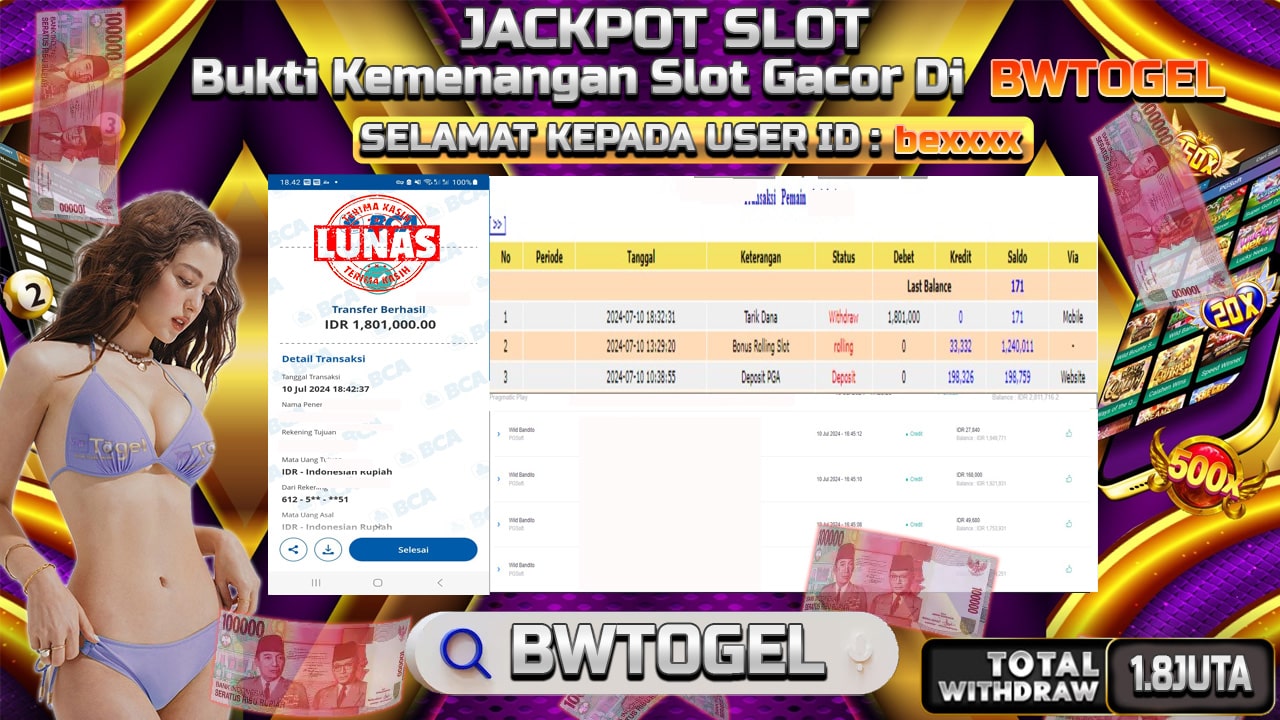 BUKTI JACKPOT SLOT MAHJONG WAYS TERPERCAYA DI INDONESIA TGL 10-07-2024