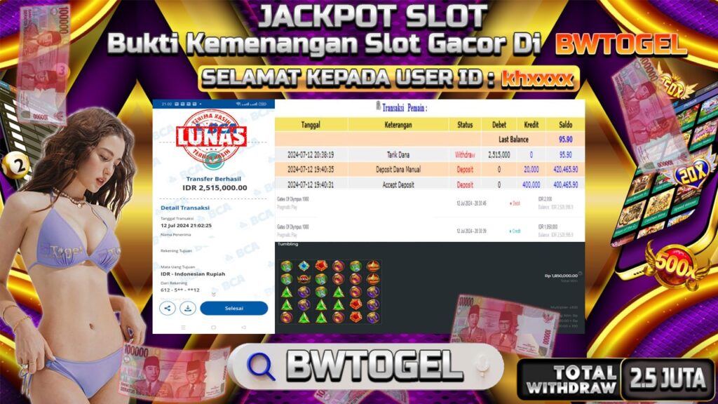 BUKTI JACKPOT SLOT GATES OF OLIYMPUS 1000 TERPERCAYA DI INDONESIA TGL 12-07-2024