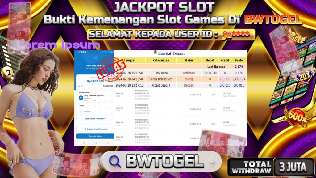 BUKTI JACKPOT SLOT MAHJONG WAYS TERPERCAYA DI INDONESIA TGL 28-07-2024