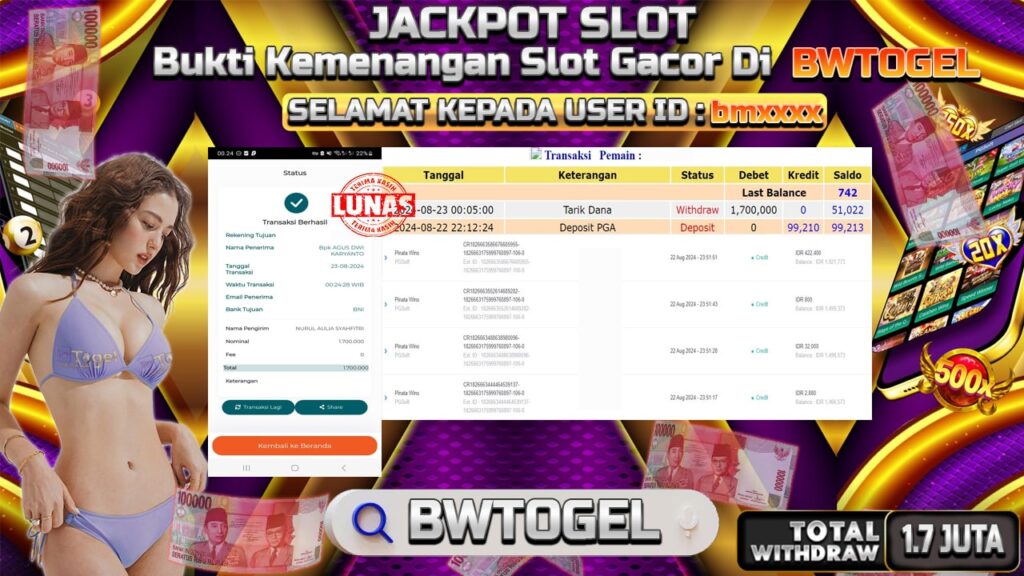 BUKTI JACKPOT SLOT PINATA WINS TERPERCAYA DI INDONESIA TGL 23-08-2024