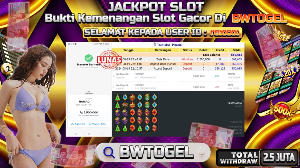 BUKTI JACKPOT SLOT OLYMPUS 1000 TERPERCAYA DI INDONESIA TGL 19-08-2024