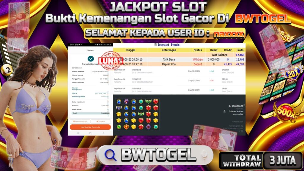 BUKTI JACKPOT SLOT STARLIGHT PRINCESS 1000 TERPERCAYA DI INDONESIA TGL 26-08-2024